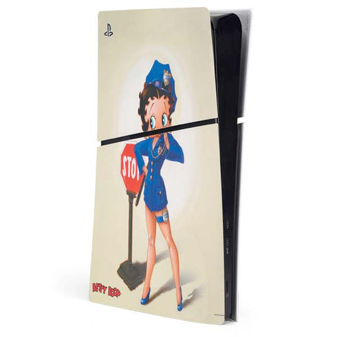 Betty Boop The Police Officer PS5 Slim Digital Edition Console Skin